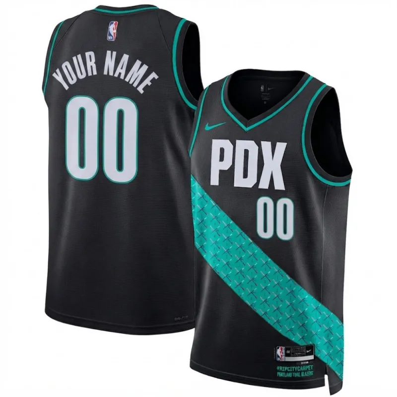 Portland Trail Blazers Nike Unisex 2022/23 Black Swingman Custom Jersey – City Edition