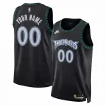 Camisa personalizada Nike Swingman unissexo preta dos Minnesota Timberwolves – Edição Clássica