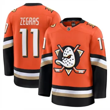 Trevor Zegras Men's Anaheim Ducks Orange Home Premium Jersey