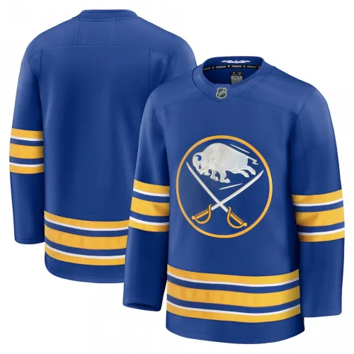 Camisola em branco «Premium» dos Buffalo Sabres (casa, azul-real) para homem