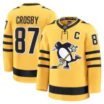 Camisola Premium Alternativa Dourada dos Pittsburgh Penguins de Sidney Crosby para Homem