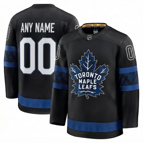 Toronto Maple Leafs – Schwarzes Premium-Trikot für Herren (Alternativtrikot, individuell gestaltbar)