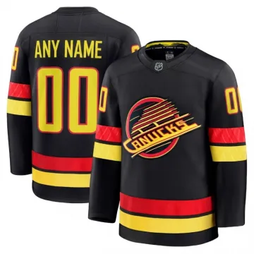 Men's Vancouver Canucks Black Alternate Premium Custom Jersey