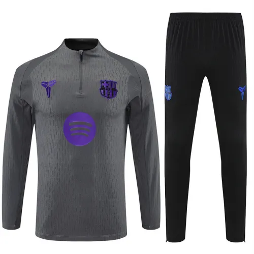 2025 Barcelona Collaboration Half-zip Tracksuit Gray