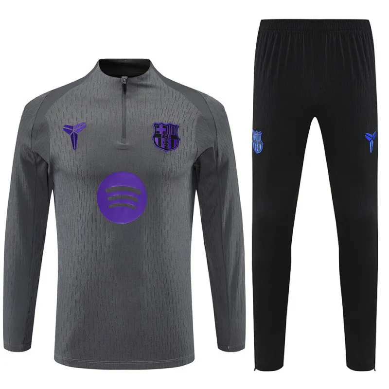 2025 Barcelona Collaboration Half-zip Tracksuit Gray