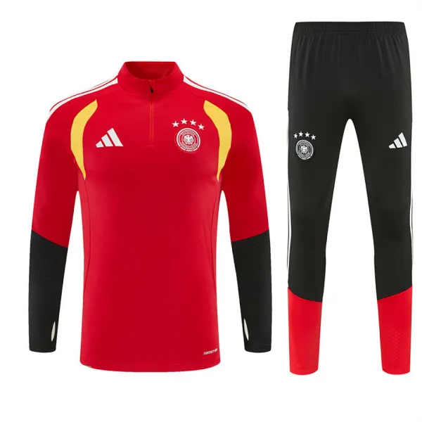 2026 Germany Half-zip Tracksuit Red - A-Grade Quality Detail View