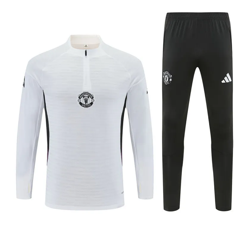 2025 Manchester United Player Version Half-zip Tracksuit White