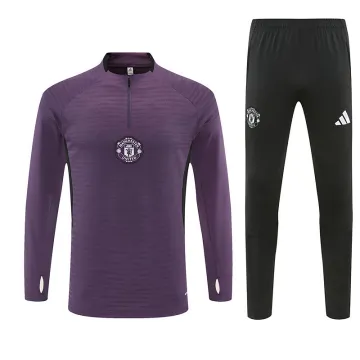 2025 Manchester United Player Version Half-zip Tracksuit Purple