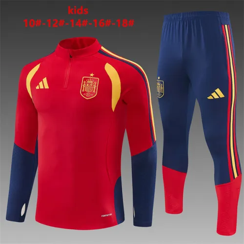 2026 Spain Kids Half-zip Tracksuit Red