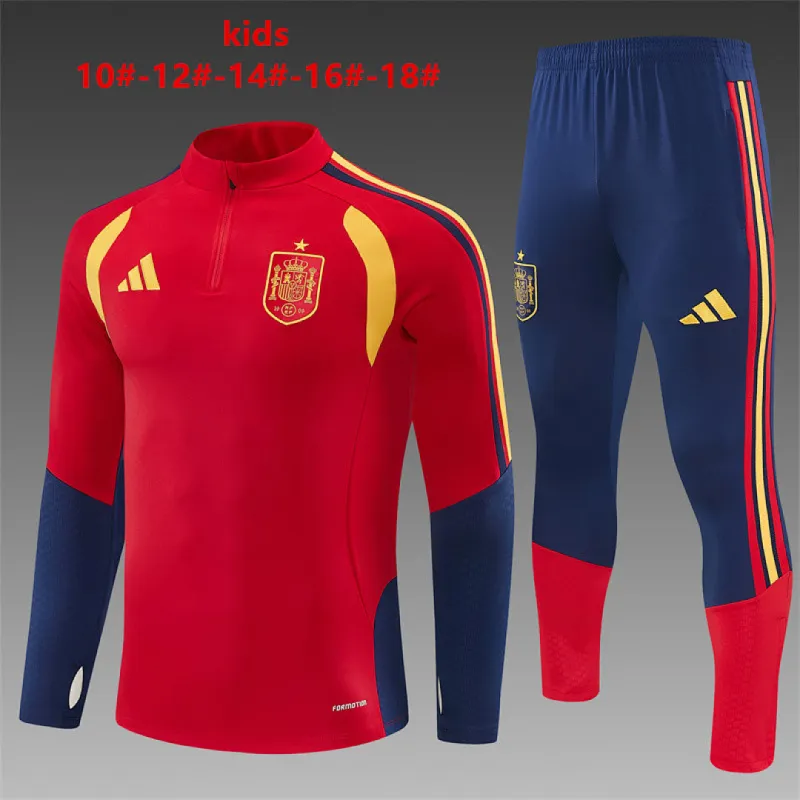 2026 Spain Kids Half-zip Tracksuit Red