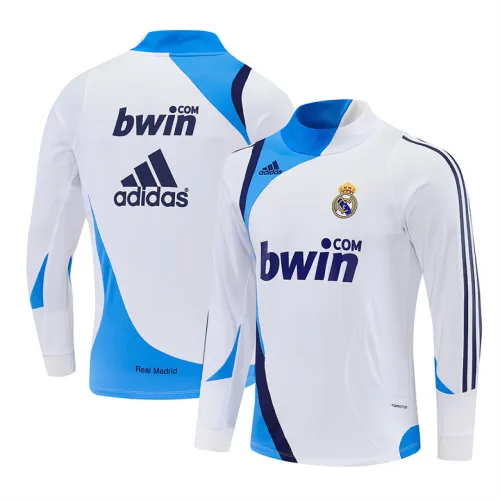 2007/08 Real Madrid Retro Long Sleeve Training Jersey White