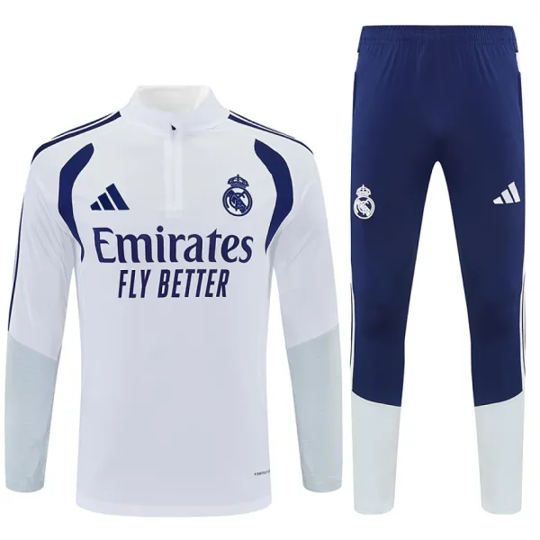 26/27 Real Madrid Half-zip Tracksuit White - A-Grade Quality Detail View
