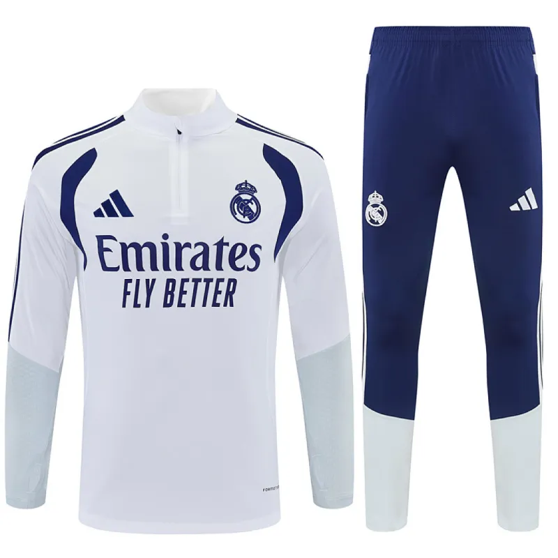 26/27 Real Madrid Half-zip Tracksuit White