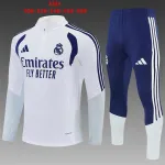 26/27 Real Madrid Kids Half-zip Tracksuit White