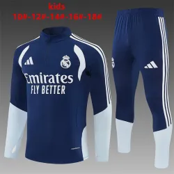 US35.98 - 2026 Real Madrid Kids Half-zip Tracksuit Royal Blue