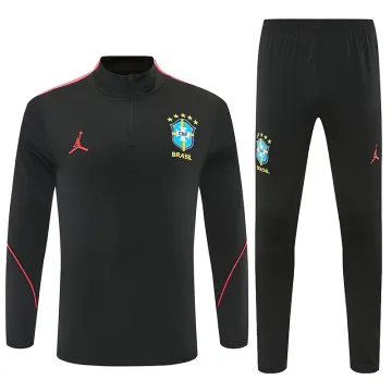 2026 Brazil Jordan Collaboration Half-zip Tracksuit Black/Orange