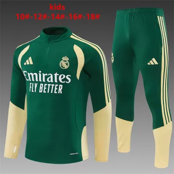 2026 Real Madrid Kids Half-zip Tracksuit Green