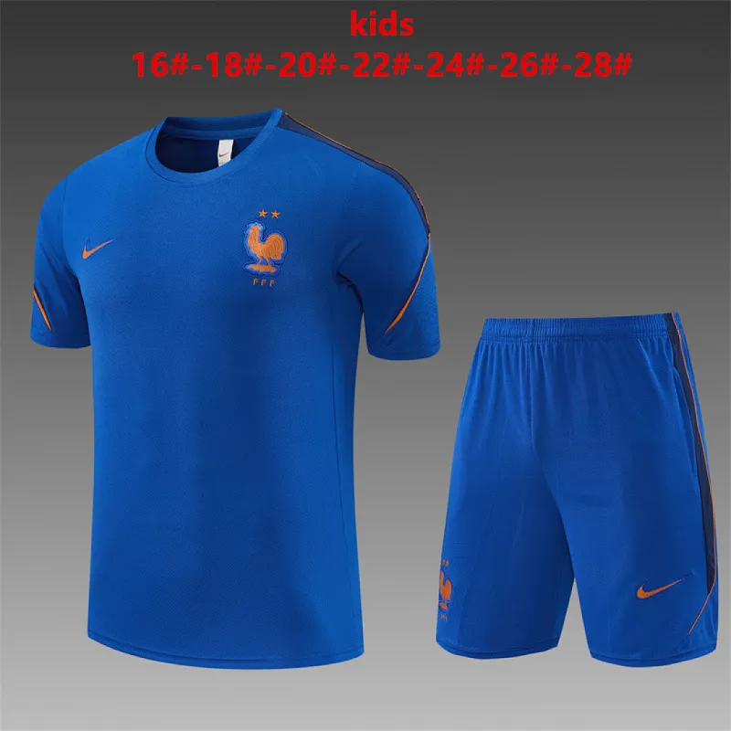 2026 France Training Kids Kit Royal Blue