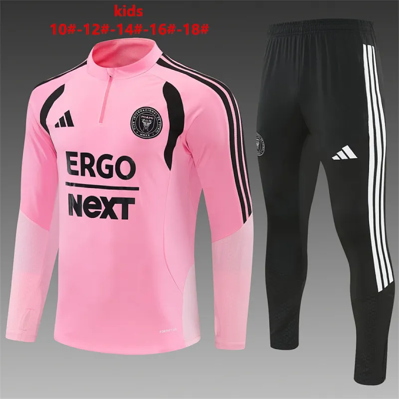 26/27 Inter Miami Kids Half-zip Tracksuit Pink