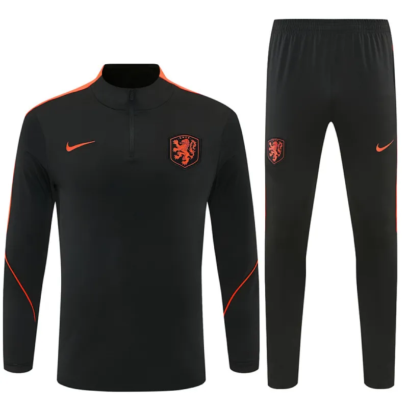 2026 Netherlands Half-zip Tracksuit Black