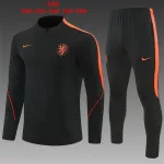 2026 Netherlands Kids Half-zip Tracksuit Black