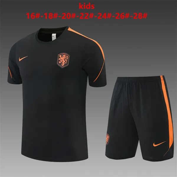 2026 Netherlands Training Kids Kit Black - A-Grade Quality Detail View