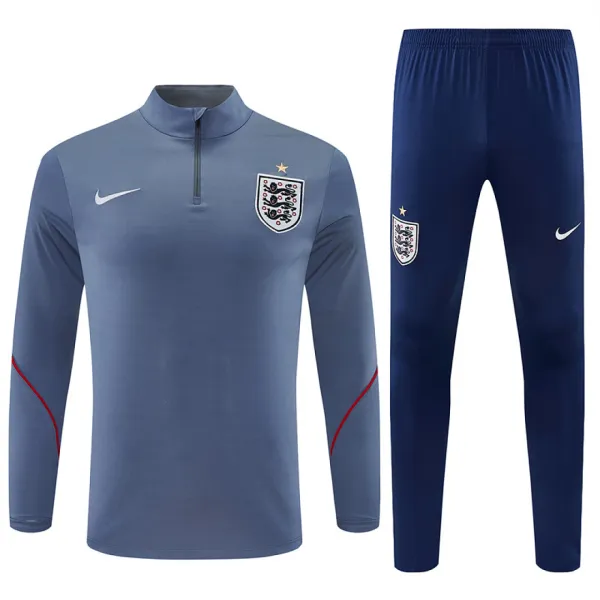 2026 England Half-zip Tracksuit Gray - A-Grade Quality Detail View