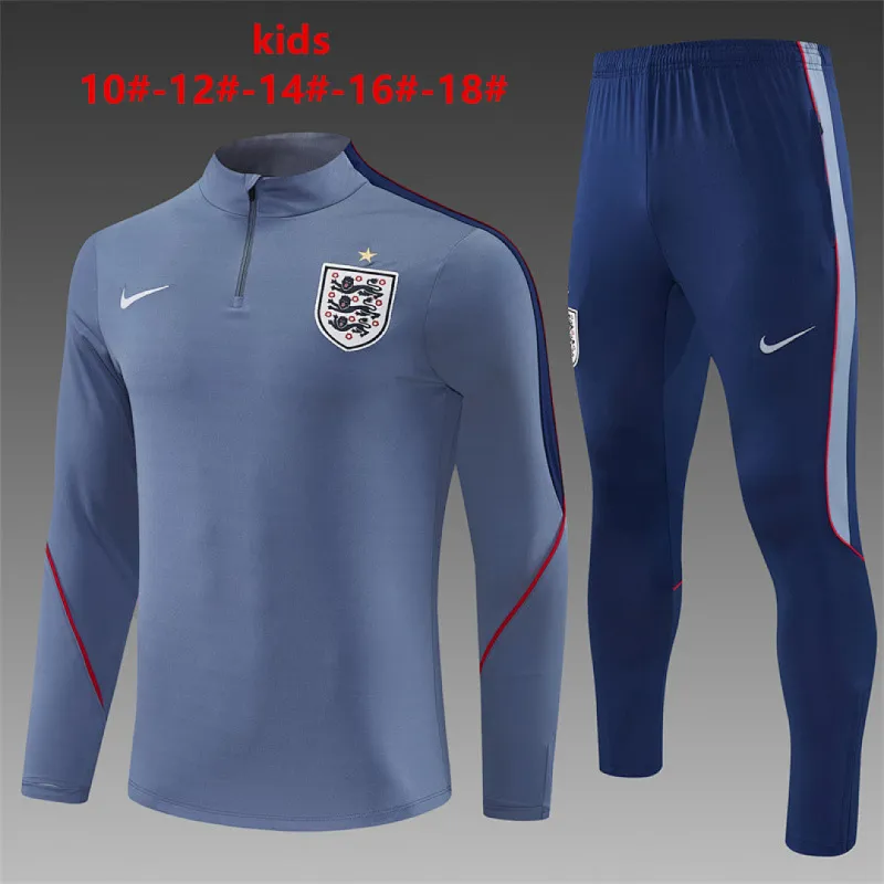 2026 England Kids Half-zip Tracksuit Gray