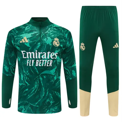 26/27 Real Madrid Camo Half-zip Tracksuit Green