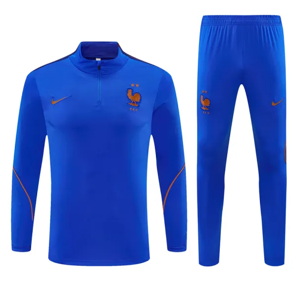 2026 France Half-zip Tracksuit Royal Blue - A-Grade Quality Detail View