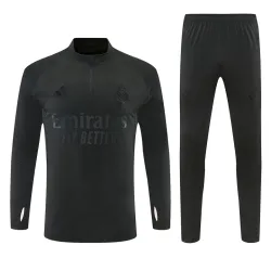 US45.98 - 2026 Real Madrid All Black Half-zip Tracksuit