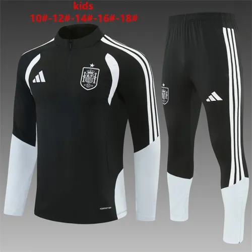 2026 Spain Kids Half-zip Tracksuit Black