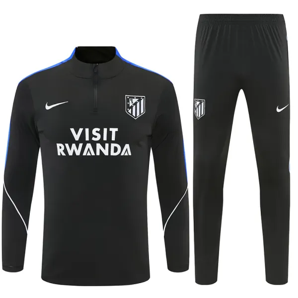 26/27 Atletico Madrid Half-zip Tracksuit Black - A-Grade Quality Detail View