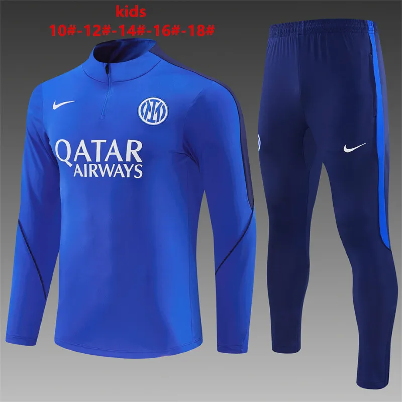 26/27 Inter Milan Kids Half-zip Tracksuit Royal Blue