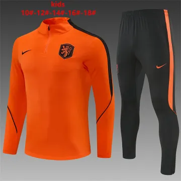 2026 Netherlands Kids Half-zip Tracksuit Orange