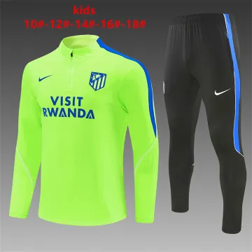 2026 Atletico Madrid Kids Half-zip Tracksuit Neon Green