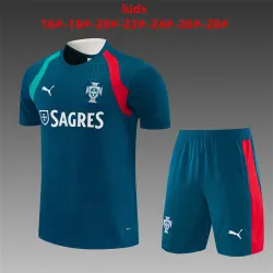 US22.98 - 2026 Portugal Training Kids Kit Dark Green