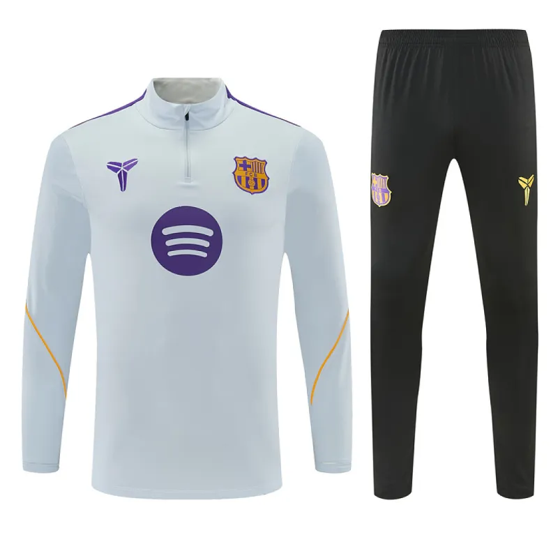 26/27 Barcelona Collaboration Half-zip Tracksuit Light Gray