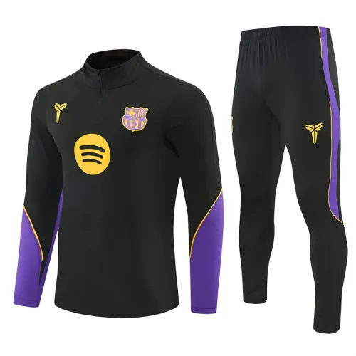 26/27 Barcelona Collaboration Trainingsanzug mit halbem Reißverschluss, schwarz