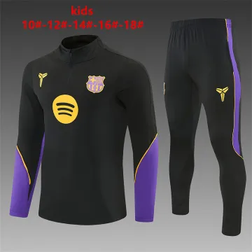 2026 Barcelona Collaboration Kids Half-zip Tracksuit Black