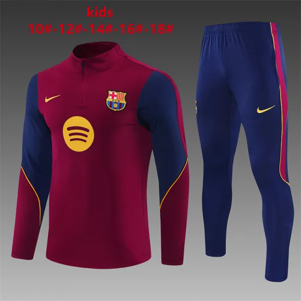 26/27 Barcelona Kids Half-zip Tracksuit Red - A-Grade Quality Detail View