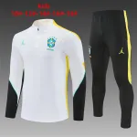 2026 Brazil Jordan Collaboration Kids Half-zip Tracksuit White 2026 Brazil Jordan Collaboration Kids Half-zip Tracksuit White