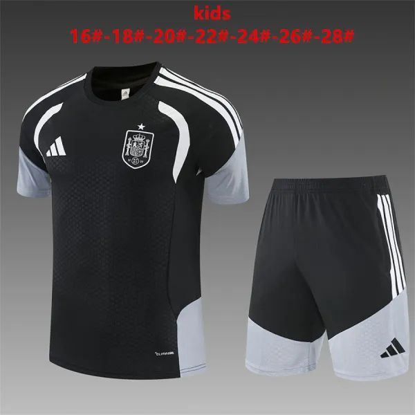 2026 Spain Training Kids Kit Black - A-Grade Quality Detail View