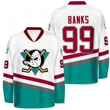 Adam Banks Men's Anaheim Ducks 1996/97 Retro White Jersey