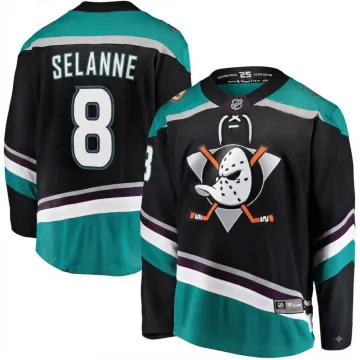 Teemu Selanne Men's Anaheim Ducks Black Alternate Breakaway Jersey