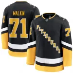 Camisa Premium Alternativa Preta dos Pittsburgh Penguins de Evgeni Malkin para Homem
