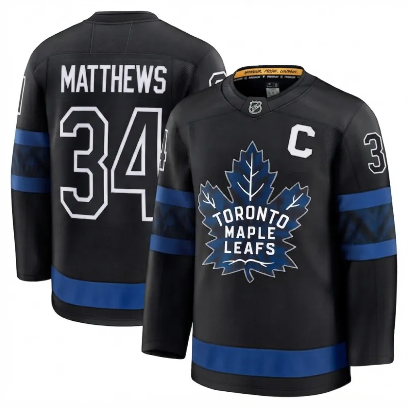 Auston Matthews Men’s Toronto Maple Leafs Black Alternate Premium Jersey