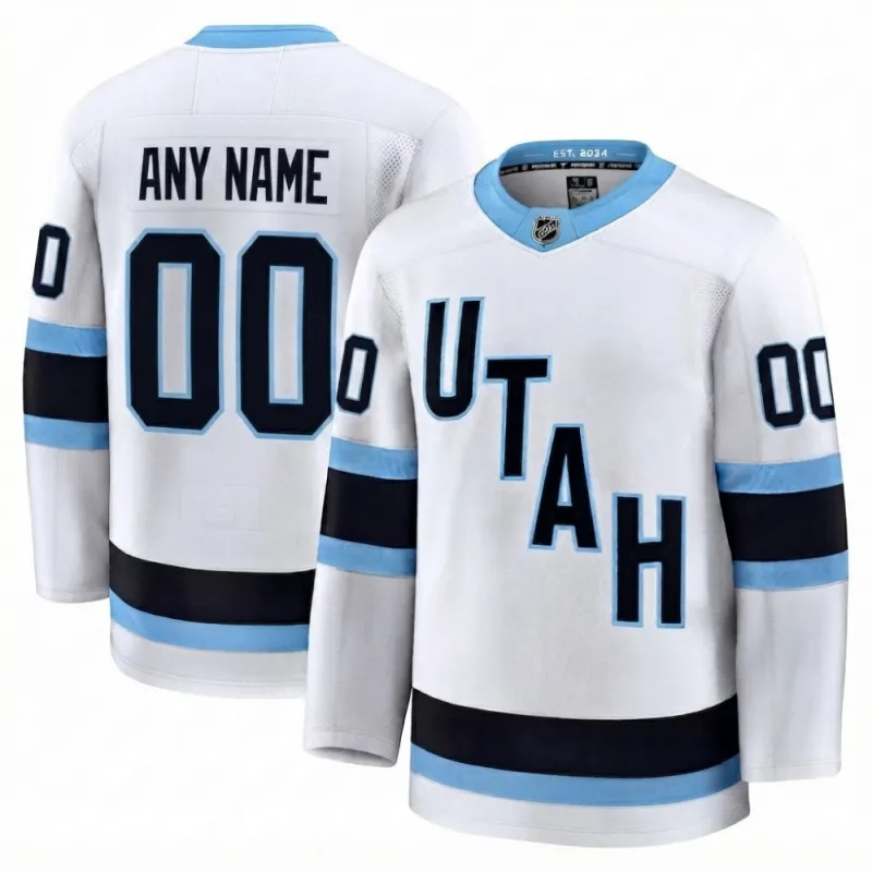Men’s Utah Mammoth White Away Premium Player Custom Jersey