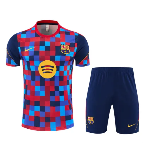 26/27 Barcelona Camo Training Kit Red/Blue