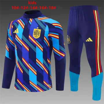 2026 Spain Camo Kids Half-zip Tracksuit Royal Blue